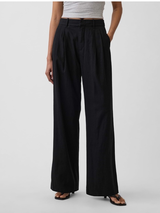 GAP Pants - Like new Gap 365 High Rise Linen Blend Trousers in Black, size 4.